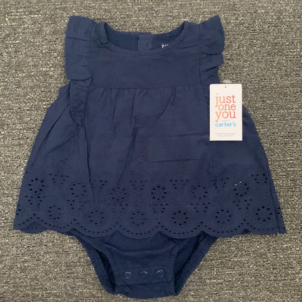 Carter’s Navy Baby Girl Onesie Dress